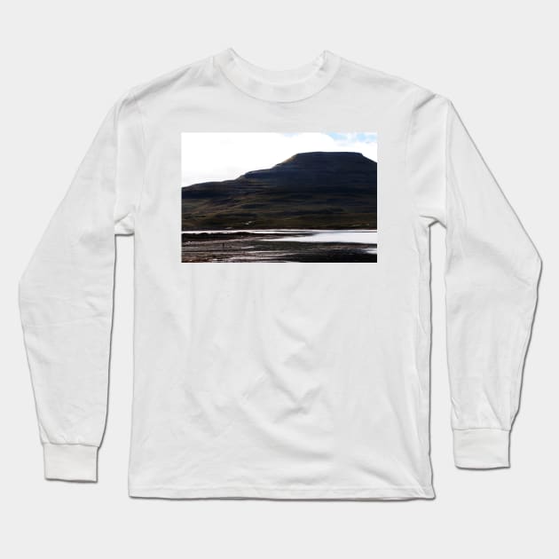 Walking the dogs under MacLeod's Tables, Isle of Skye, Scotland Long Sleeve T-Shirt by richflintphoto
